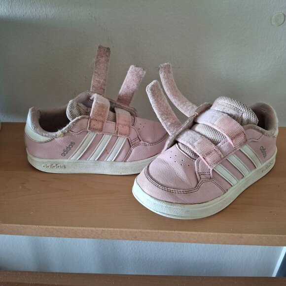 Adidas Pink & White Velcro Sneakers - Girl Kids' Size US 10K - Picture 8 of 8